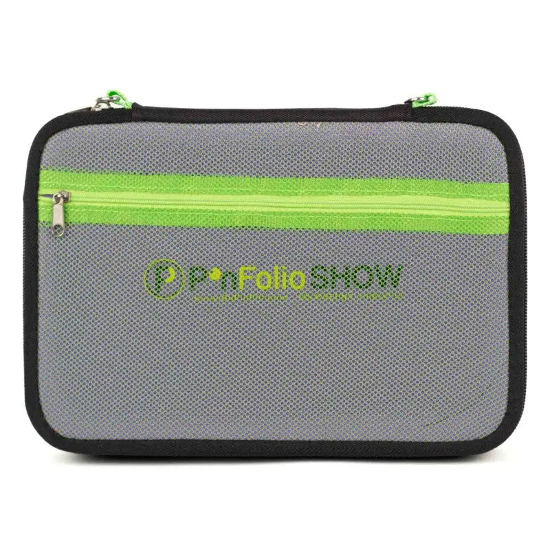 PinFolio® Show – Portable Enamel Pin Display and Storage Case with Stick'N'Go® Technology, Holds 100 Pins, Clear Front Window, Adjustable Strap GoPinPro