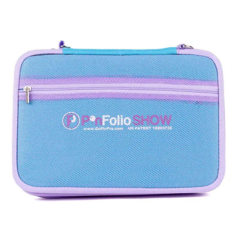PinFolio® Show – Portable Enamel Pin Display and Storage Case with Stick'N'Go® Technology, Holds 100 Pins, Clear Front Window, Adjustable Strap GoPinPro