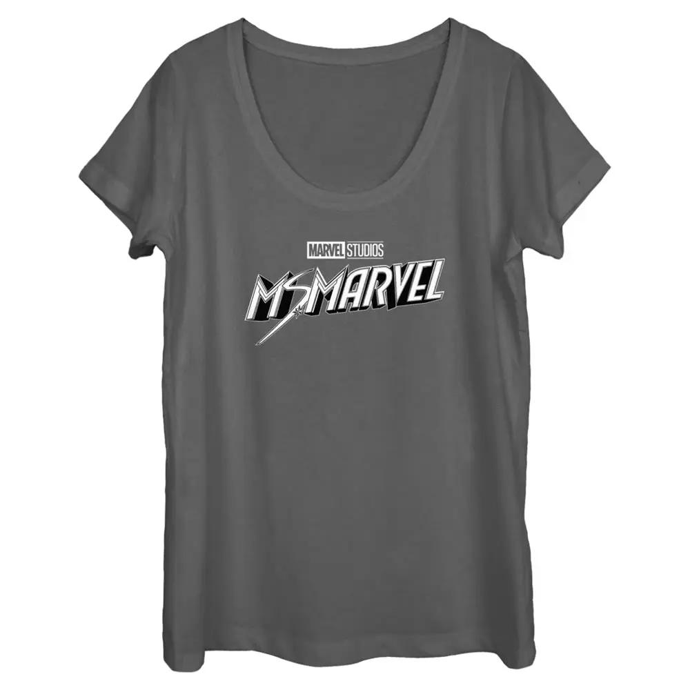 Women's Marvel Black and White Scoop Neck T-Shirt