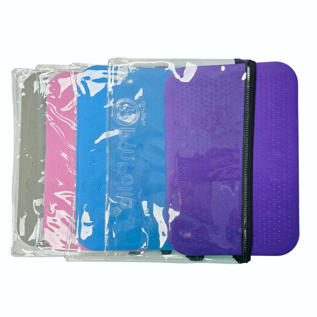 PinFolio® Safe'N'Go® Zippered Pouch for Midsize Boards Pack of 4 – Secure and Customizable Pin Storage Sleeves GoPinPro