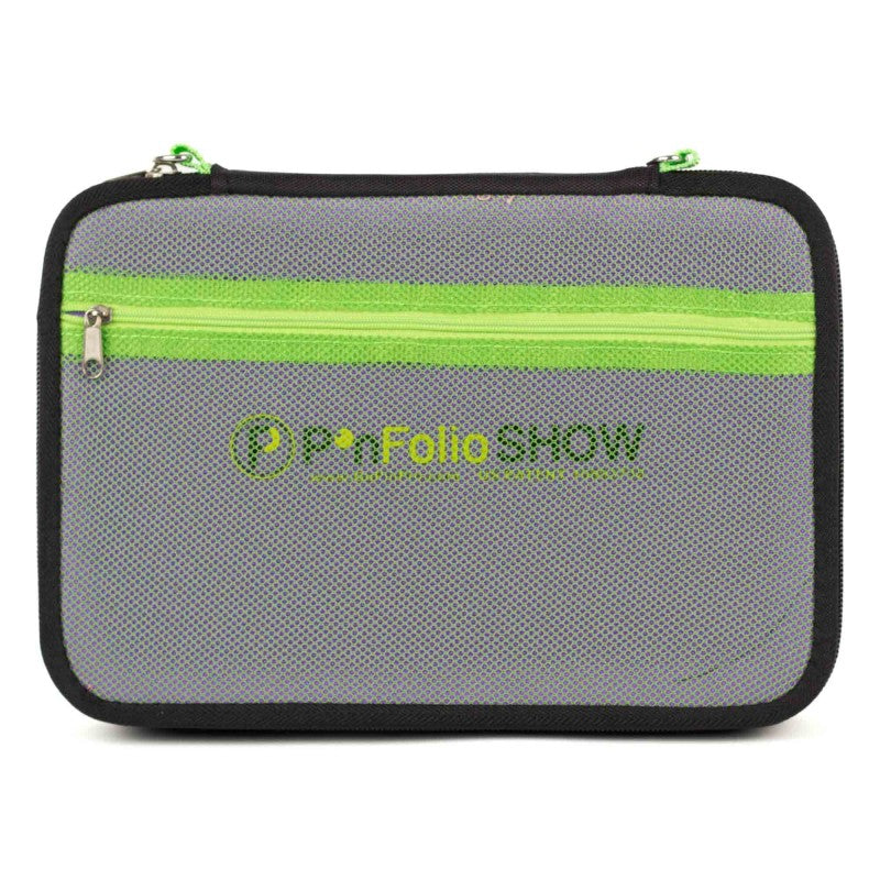 PinFolio® Show – Portable Enamel Pin Display and Storage Case with Stick'N'Go® Technology, Holds 100 Pins, Clear Front Window, Adjustable Strap