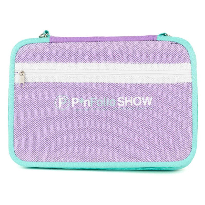 PinFolio® Show – Portable Enamel Pin Display and Storage Case with Stick'N'Go® Technology, Holds 100 Pins, Clear Front Window, Adjustable Strap