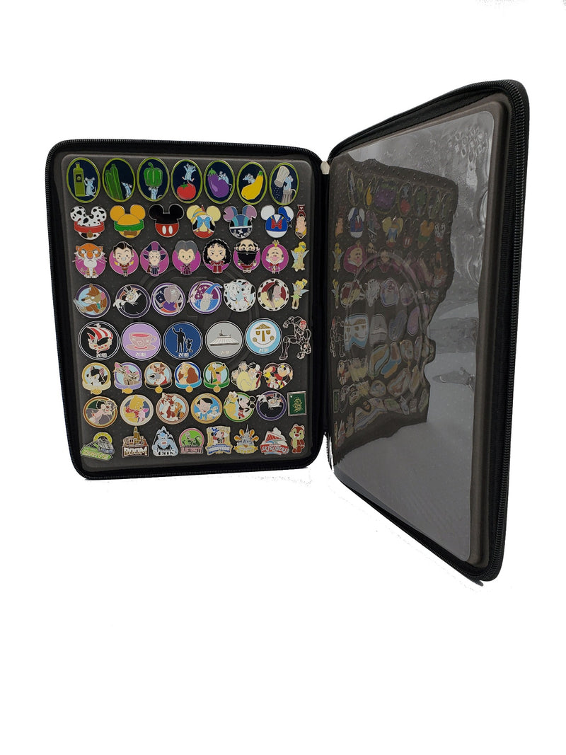 Enamel Pin Display Pages (6 PK) - Display and Trade Your Disney Collectible  Pins in Any 3-Ring Binder - Pages Lay Flat with Pinbacks and NO Sagging!  (Black/Pink - Pins Not Included) 