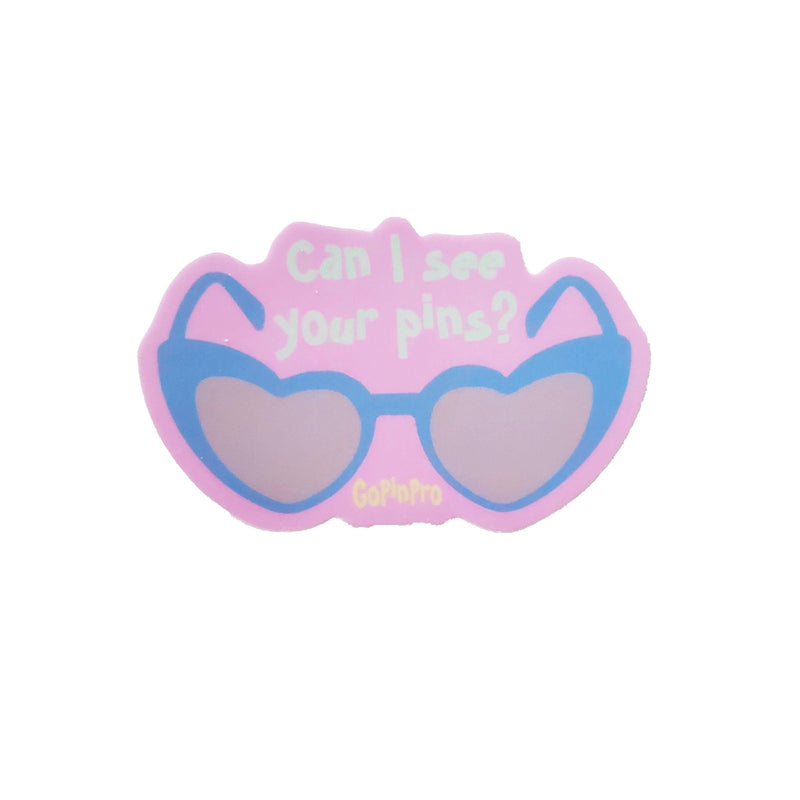 Can I see your pins? 3" × 1.91" die cut Decal - GoPinPro