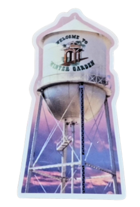Winter Garden Water Tower Pin &  Sticker - GoPinPro