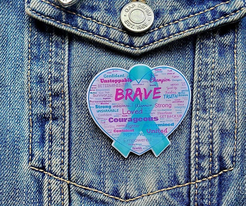 Brave Sexual Assault Survivors Support Pin - GoPinPro