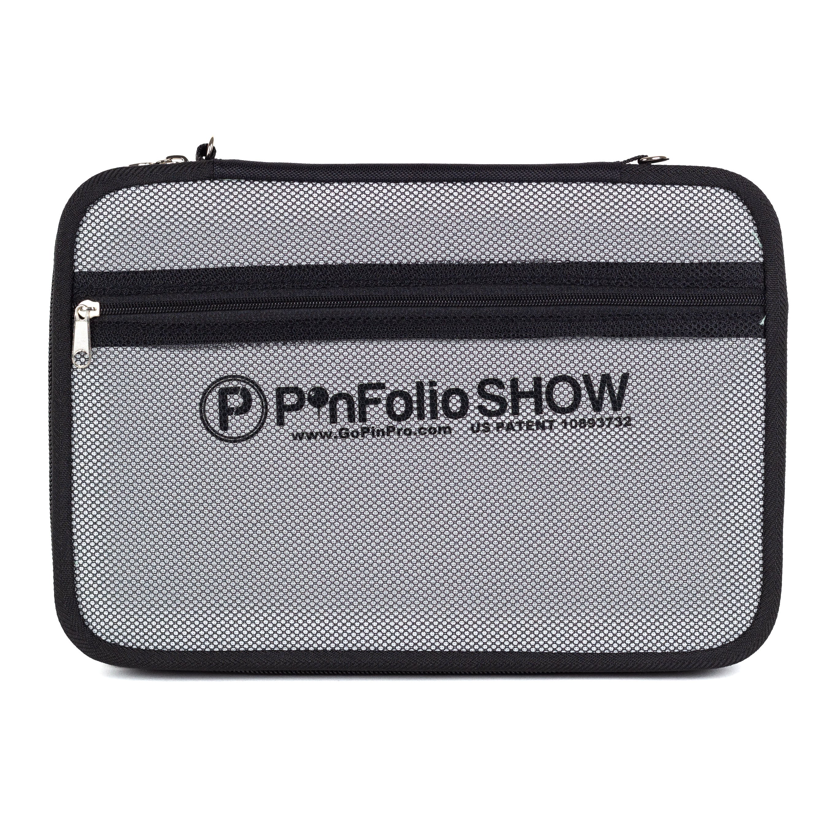 PinFolio® Show – Portable Enamel Pin Display and Storage Case with Stick'N'Go® Technology, Holds 100 Pins, Clear Front Window, Adjustable Strap